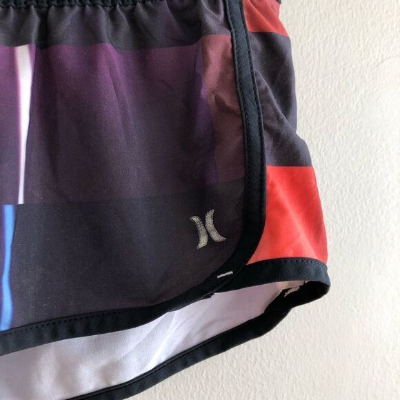 Hurley Phantom Sporty Athleisure Rainbow Mini Short Board Shorts Black - Picture 4 of 12